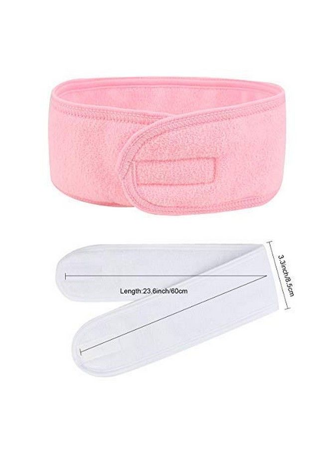 Belicia Facial Spa Headband 3 Pcs Makeup Shower Bath Wrap Sport Headband Terry Cloth Adjustable Stretch Towel With Magic Tape - Image 4