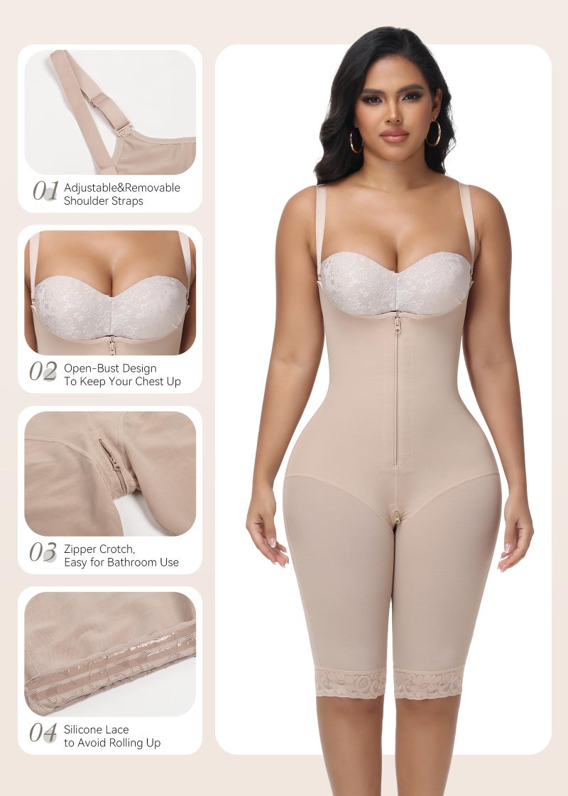 SHAPSHE Shapewear Tummy Control Fajas Moldeadoras De Cintura Y Abdomen Full Body Faja Postpartum Shapewear Fajas Post Surgery Compression Knee Length Shapewear for Women Corset Bodysuit for Women - Image 3