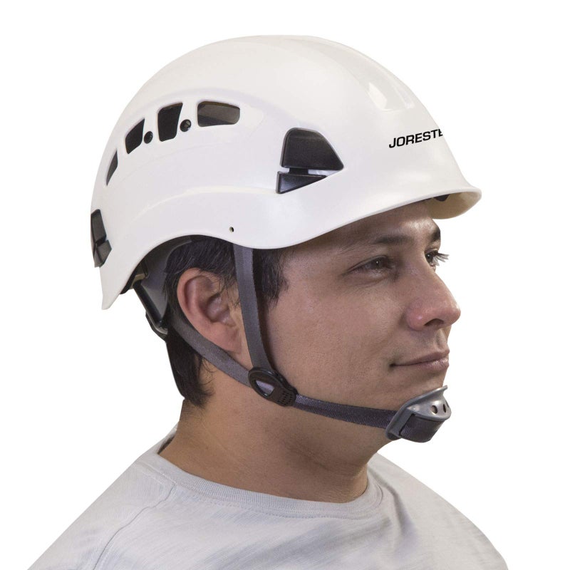 JORESTECH Hard Hat White ABS Work-at-Height and Rescue Slotted Ventilated Helmet with 6-Point Ratchet Suspension ANSI Z89.1-14 Certified for Work, Home, and General Headwear Protection HHAT-04 - Image 1