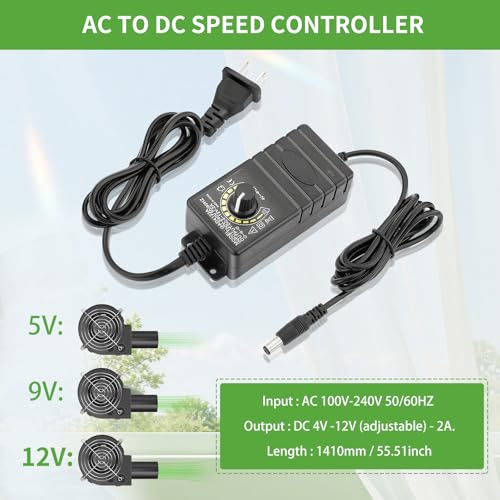 WDERAIR 97mm x 33mm BBQ Blower Fan 12V with 120V – 240V AC Plug Variable Speed Controller Centrifugal for Outdoor Barbecues Fire Bellow, Camping Cooking, Wood Stove, Charcoal Starter - Image 4