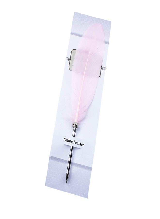 OPENDGO Natural Feather Quill Ballpoint Pen Black Ink Vintage Feather Quill Refined Plated Rod Quill Ballpoint Pen for Student School Writing,Wedding Signing Pen - Image 1