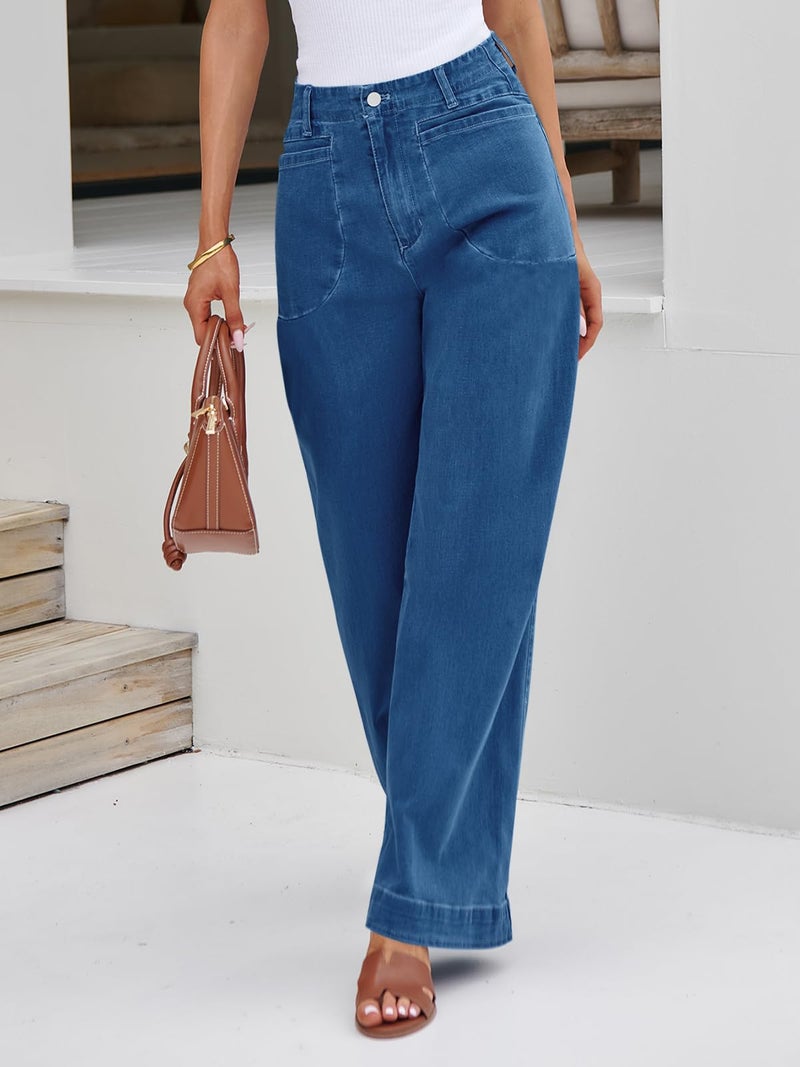 Cicy Bell Womens Wide Leg Jeans High Waisted Stretchy Baggy Loose Denim Casual Pants with Pockets - Image 5