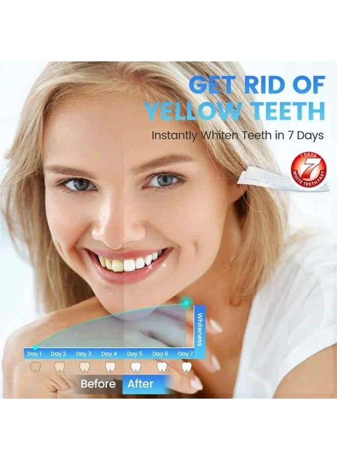 EELHOE 5D White Teeth Whitening Strips Oral Hygiene Care Strip for false Teeth Dental Bleaching System Gel （7 Sets） - Image 5