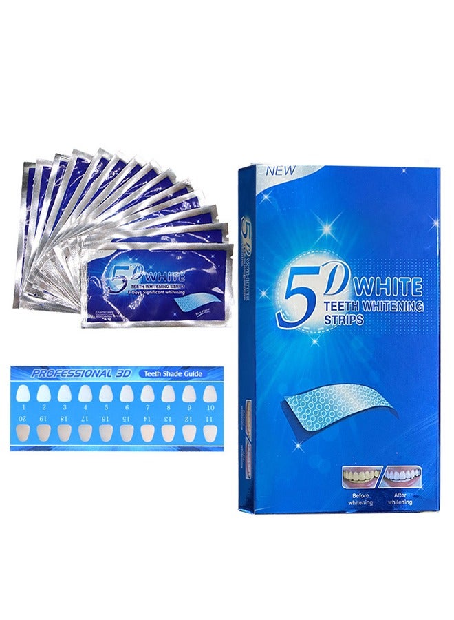 EELHOE 5D White Teeth Whitening Strips Oral Hygiene Care Strip for false Teeth Dental Bleaching System Gel （7 Sets） - Image 3