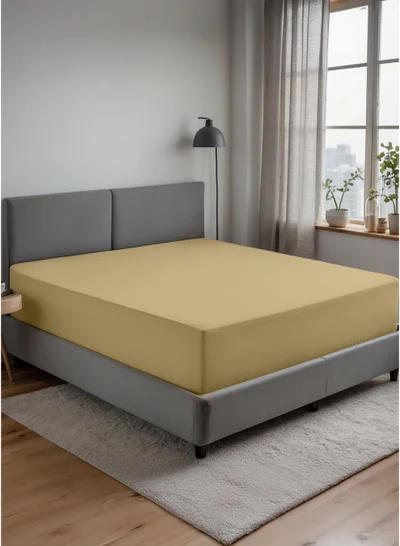 Hotel Linen Klub Hotel Linen Klub King Fitted Sheet - 1 Piece, 100% Cotton, 250 Thread Count for Ultimate Softness and Comfort, Cool and Breathable Fabric, Size: 200 x 200 cm, Deep Pocket Elasticized Edges, Bronze