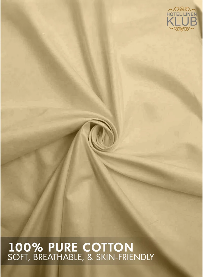 Hotel Linen Klub Hotel Linen Klub King Fitted Sheet - 1 Piece, 100% Cotton, 250 Thread Count for Ultimate Softness and Comfort, Cool and Breathable Fabric, Size: 200 x 200 cm, Deep Pocket Elasticized Edges, Bronze