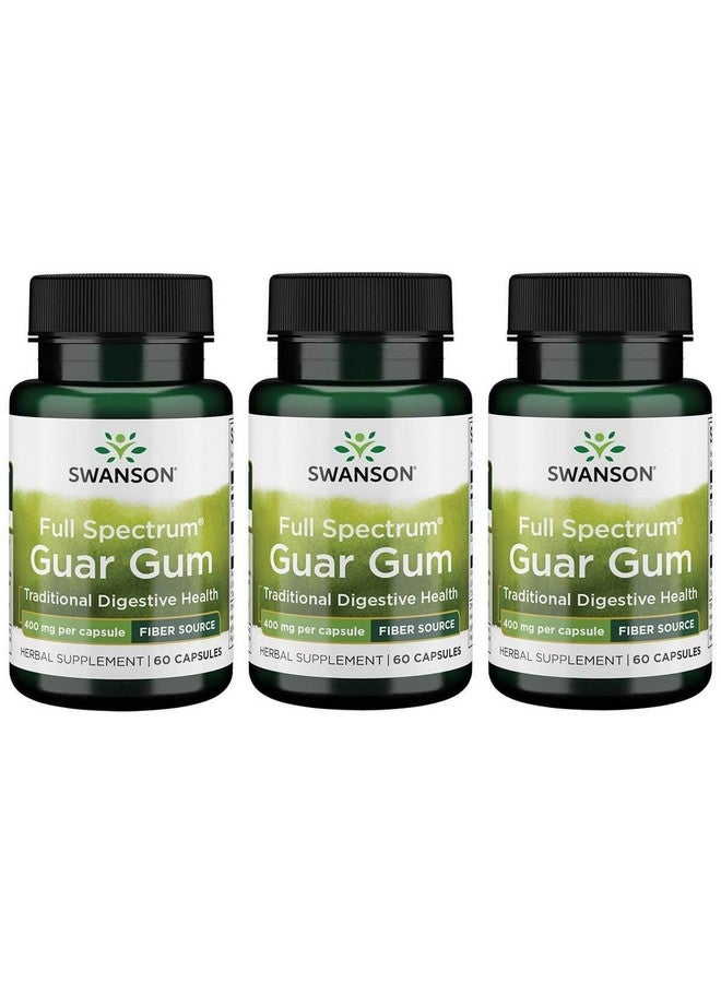 Swanson Premium Brand Swanson Full Spectrum Guar Gum 400 mg 60 Caps (3 Pack) 