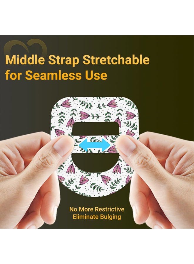 Amolyfe Omnipod 5 Adhesive Patches Waterproof, 20 Pack Omnipod Overpatches with Stretchable Strap, Breathable, Long-Lasting Medical Adhesive, Premium Hinged Tin (Flower) - Image 4