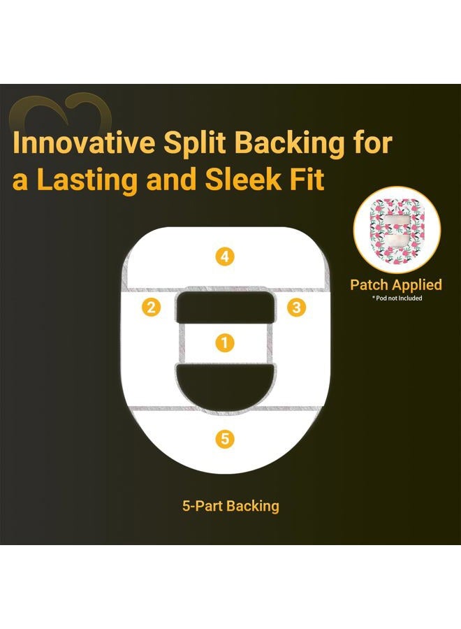 Amolyfe Omnipod 5 Adhesive Patches Waterproof, 20 Pack Omnipod Overpatches with Stretchable Strap, Breathable, Long-Lasting Medical Adhesive, Premium Hinged Tin (Flower) - Image 5