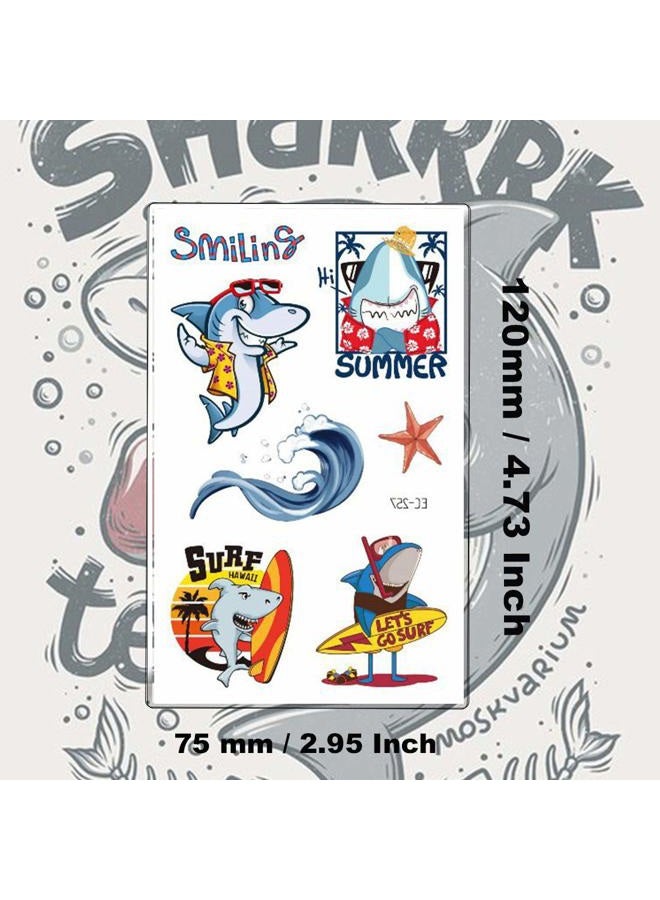Ooopsiun Shark Temporary Tattoos for Boys - 12 Sheets Ocean Shark Birthday Party Decorations Supplies Favors for Boys Kids - Image 5