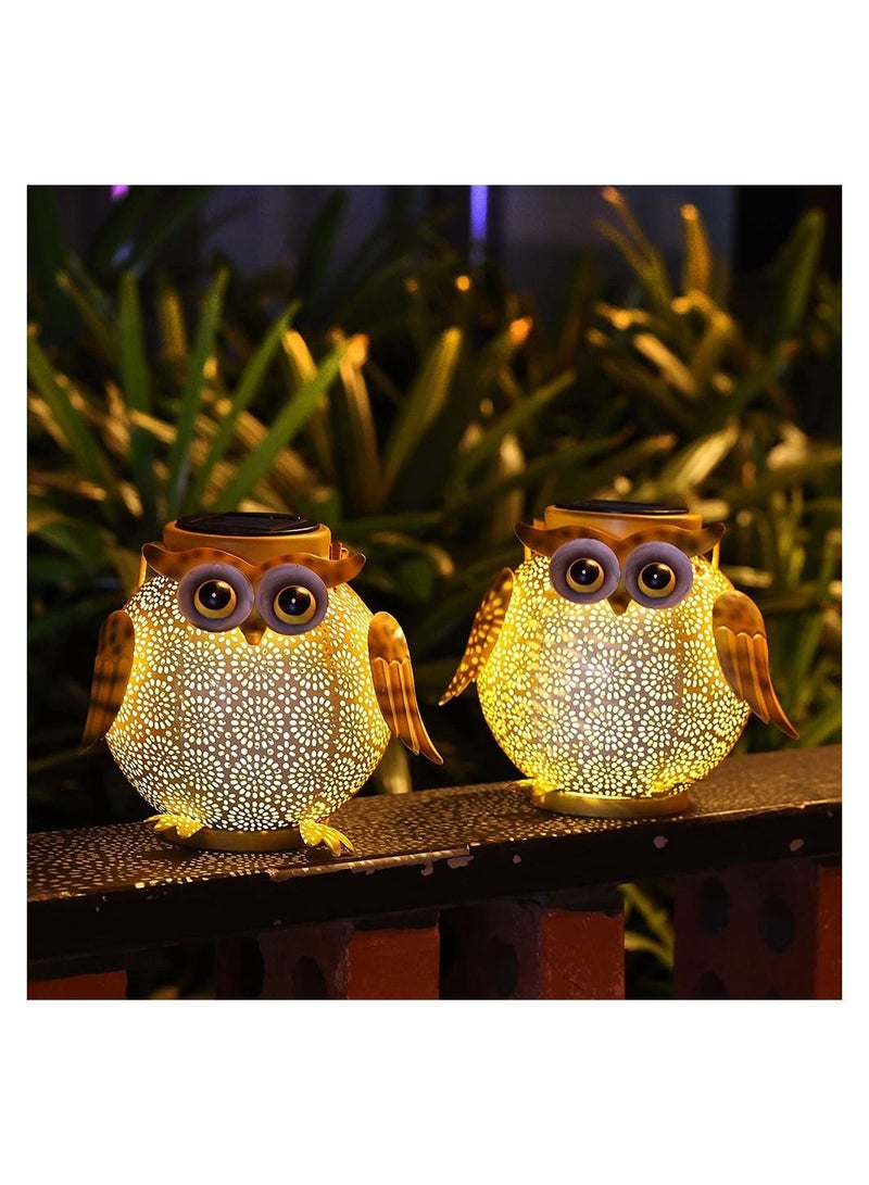 2 Pack Solar Lanterns Outdoor Waterproof  Hanging Led Lantern Decorative Metal Decorative Garden Lights Solar Outdoor Lights Decor - Image 4