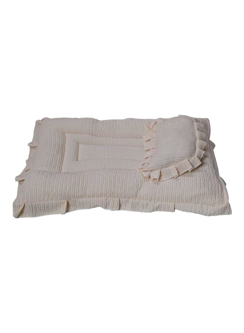 BABYCARA Baby Bed with Thick Mattress Pillow for Newborn Babies 80x55cm  - Image 3