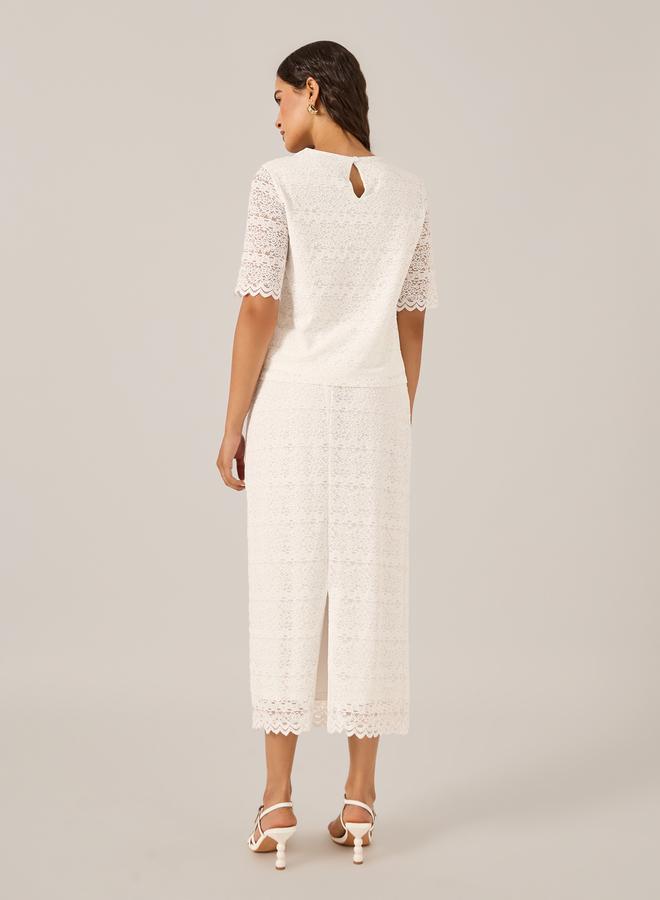 Styli Scalloped Hem Lace Top and Skirt Co-Ords  - Image 4