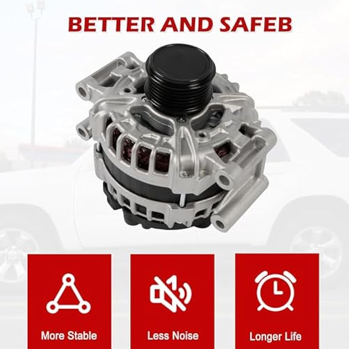 Kessocco Alternator 0124525009 06B903016Q 0124515053 Replacement for A3 A4 TT VW Beetle CC Eos GTI Jetta Passat Tiguan 12V 150A CW 6 Groove Pulley - Image 5