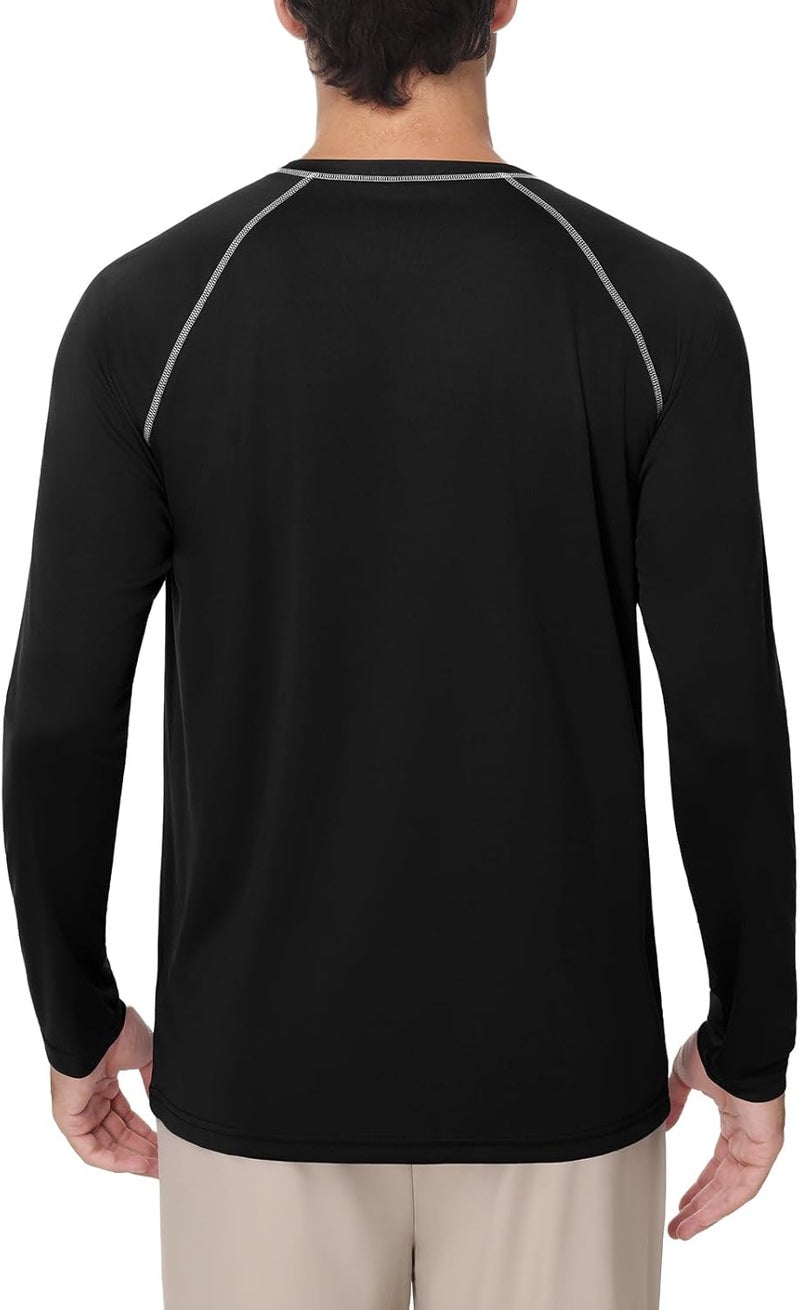 Baleaf Men's Sun Protection Shirts UV SPF UPF 50+ Long Sleeve Rash Guard Fishing Running Quick Dry Lightweight - Image 2