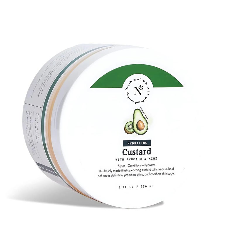 NaturAll Avocado & Kiwi Curl Defining Gel â€“ Strong Hold Curling Custard for Curly Hair â€“ Crunch Free Curls Activator & Enhancer â€“ Sulfate & Paraben Free 8 oz. - Image 1