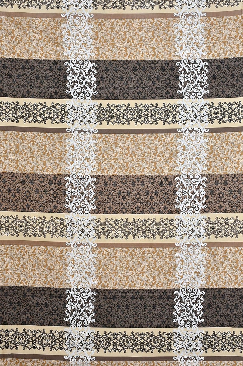 Castiqa Castiqa Microfiber Unique Patterns Diwan Set of Bedsheet 2 Bolsters and 5 Cushion Covers Beige and Brown Standard 8 Pieces Set  - Image 2