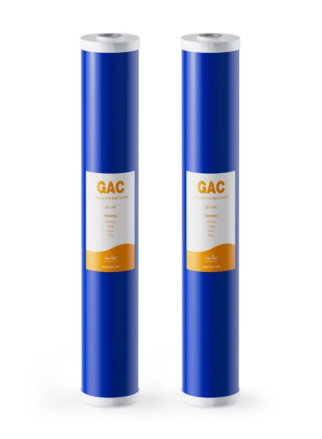 SimPure Whole House Water Filter Cartridges 20" x 4.5" GAC Granular Carbon Filter, For DB20P, DB20P-3, WHB20, GAC-20BB, RFC20-BB, 2 Pack - Image 1