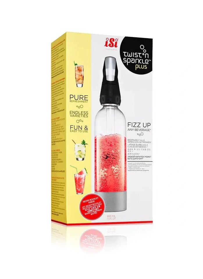 ISI - Twist'n Sparkle Plus Manual Soda Maker 950ml, Clear - Image 1