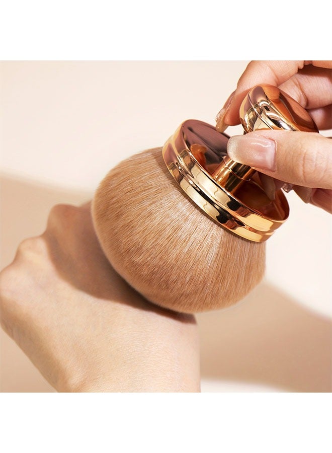 فرشاة بودرة مكياج كبيرة أحمر الخدود، شعيرات منفوشة مناسبة لفن الأظافر أو أدوات المكياج المتطورة، مناسبة لجميع أنواع البشرة مع قاعدة حامل - Image 4