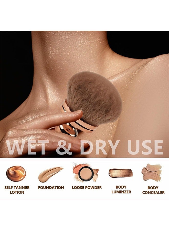 فرشاة بودرة مكياج كبيرة أحمر الخدود، شعيرات منفوشة مناسبة لفن الأظافر أو أدوات المكياج المتطورة، مناسبة لجميع أنواع البشرة مع قاعدة حامل - Image 3