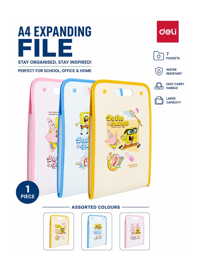 Deli 1-Piece A4 Expanding File For School With 7 Divisions - Image 1