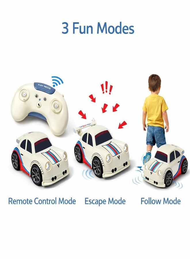 Babelly Remote Control Racing Car for Kids | Mini RC Drift with LED Lights | 3 Mode Smart RC – Remote Control, Follow & Escape Mode (3+ Years) (White Escape Car) - Image 4