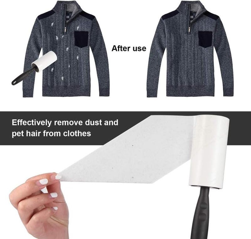 VazzLox Lint Remover for Clothes Roller 300 Sheets Reusable Sticky Picker Cleaner Lint Roller for Clothes Lint Remover Roller Brush Easy Tear Sheets Lint Roller for Travel Pet Hair Clothes, Furniture - Image 5