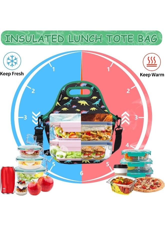 VASCHY Neoprene Insulated Lunch Bag Tote with Detachable Adjustable Shoulder Strap for Kids, Women - Image 3