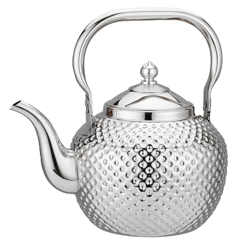 SANQIAHOME 1200ml teapot with Infuser stainless steel Water Boilers lifting handle Tea Maker Water Kettle for Induction/Gas silver - Image 1