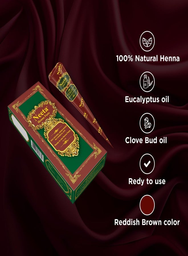 نيتا، عبوة من 8 قطع، معجون حناء طبيعي 100% جاهز للاستخدام، ألوان بنية محمرة، أنابيب صبغة شعر للنساء، مثالي لتلوين الشعر الموضعي، يدوم طويلاً، ولم يُختبر على الحيوانات. - Image 4