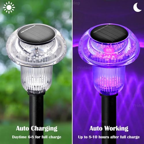 Priddop Solar Christmas Lights Outdoor Pathway Waterproof 8 Pack Color Changing LED Acrylic Mushroom Decorative Garden Lights for Yard Landscape Patio Outside Christmas Decorations Outdoor - Image 4