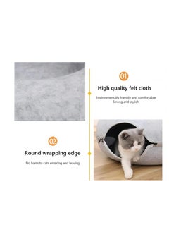 Cool Baby Four Seasons Universal Felt Cat Nest Donut Tunnel with Detachable Washable Bed Warm Comfy Pet Sleeping Spot (Light Gray)  - Image 2