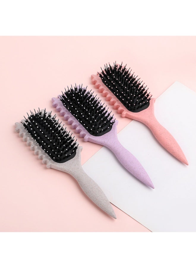 QINGYAN Bounce Curl Brush,Bounce Curl Defining Brush,Curl Defining Brush,Hair Brush Styling Brush,Shaping and Defining Curls for Women Girls (Color :Purple) - Image 2