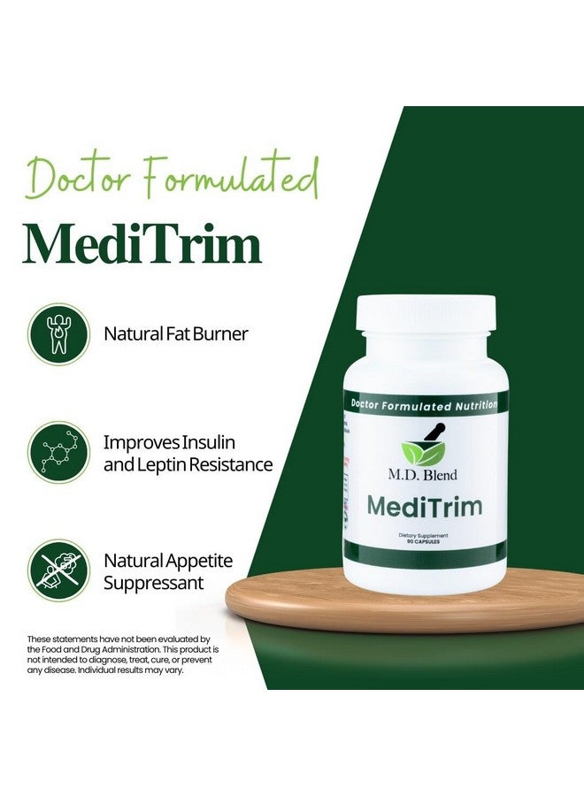 M.D. Blend M.D. MediTrim - Expert Formulated Supplement Energy, Satiety, & Physique Goals - Smooth System Balance - Green Coffee Bean, Green Tea, Apple Cider Vinegar, Hibiscus - 90 Capsules - Image 2