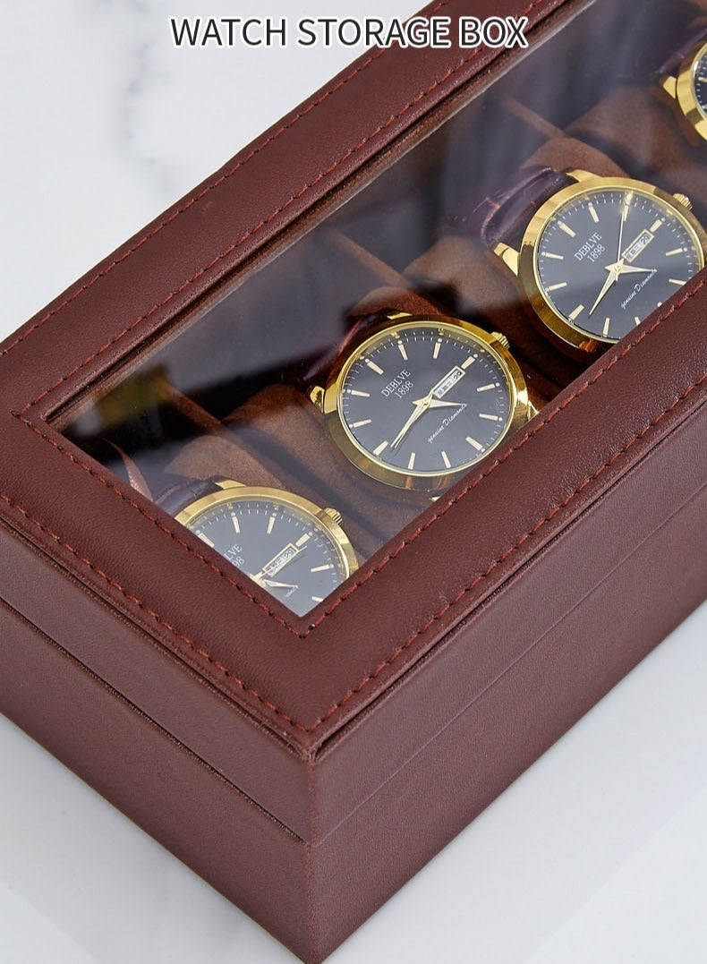 general Watch Box for Men, Mens Watch Case, Watch Storage Watch Holder Organizer for Men, Watch Display Case With Glass Lid - Image 2