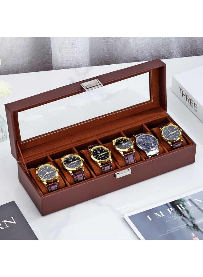 general Watch Box for Men, Mens Watch Case, Watch Storage Watch Holder Organizer for Men, Watch Display Case With Glass Lid - Image 4