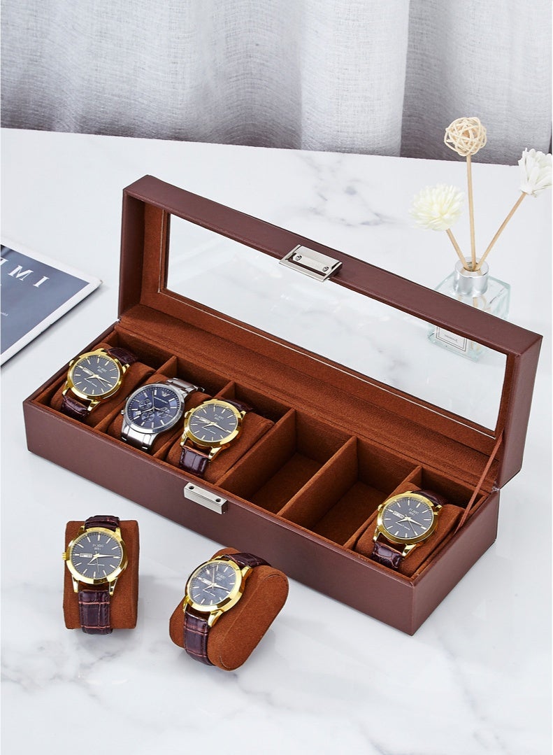 general Watch Box for Men, Mens Watch Case, Watch Storage Watch Holder Organizer for Men, Watch Display Case With Glass Lid - Image 3