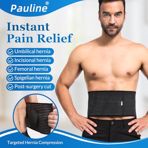 Pauline Umbilical Hernia Belt with 2x Compression Pads, Abdominal Support Binder for Men & Women Belly Compression/Incisional, Femoral, Spigelian Hernia Post Surgery Pain Relief (L/XL) - Image 2