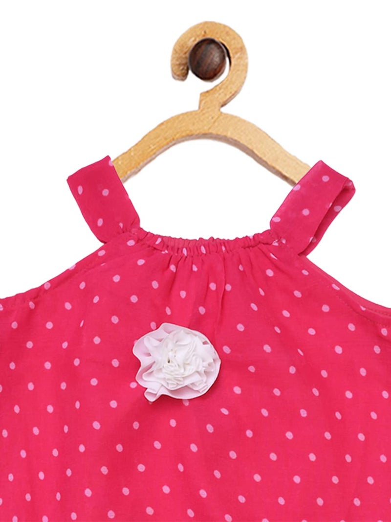 CREATIVE KIDS Baby Girls Polka-Dot Print Romper Dress with Lining Snap Button (Pink & White;0-3 Months) - Image 4