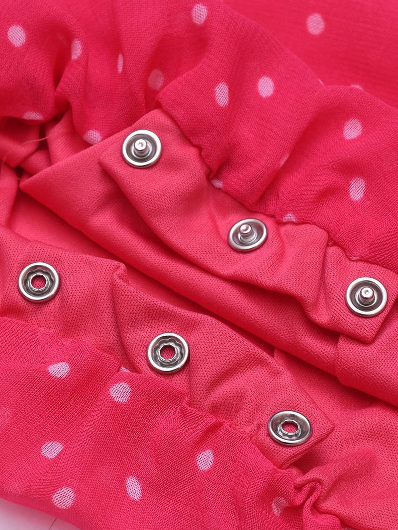 CREATIVE KIDS Baby Girls Polka-Dot Print Romper Dress with Lining Snap Button (Pink & White;0-3 Months) - Image 2