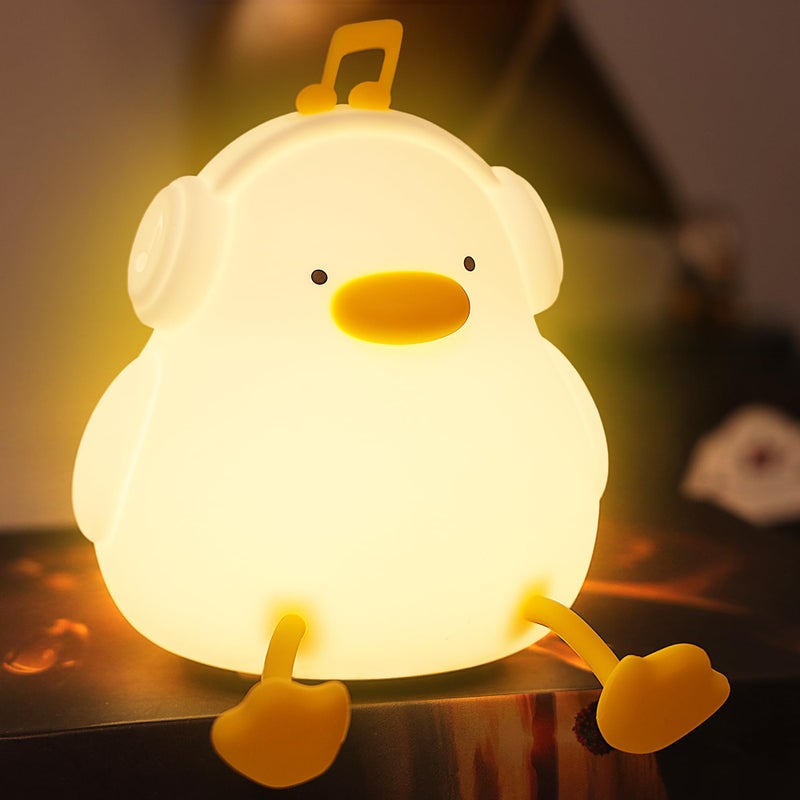 Anywin Duck Night Light Squishy Duck Lamp Silicone Bedside Light Up Funny Duck with Dimmer RechargeableBirthday Gifts for Friends WomenEnjoy Duck - Image 2