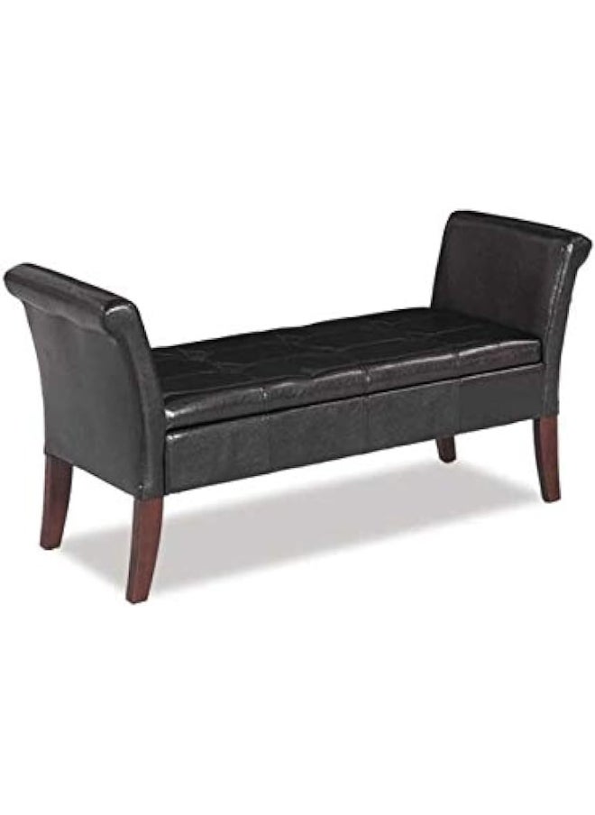 R2R FURNITURE - R2R Rolled Arm Rest Rectangular Bench, Black - Rb1 - Image 1
