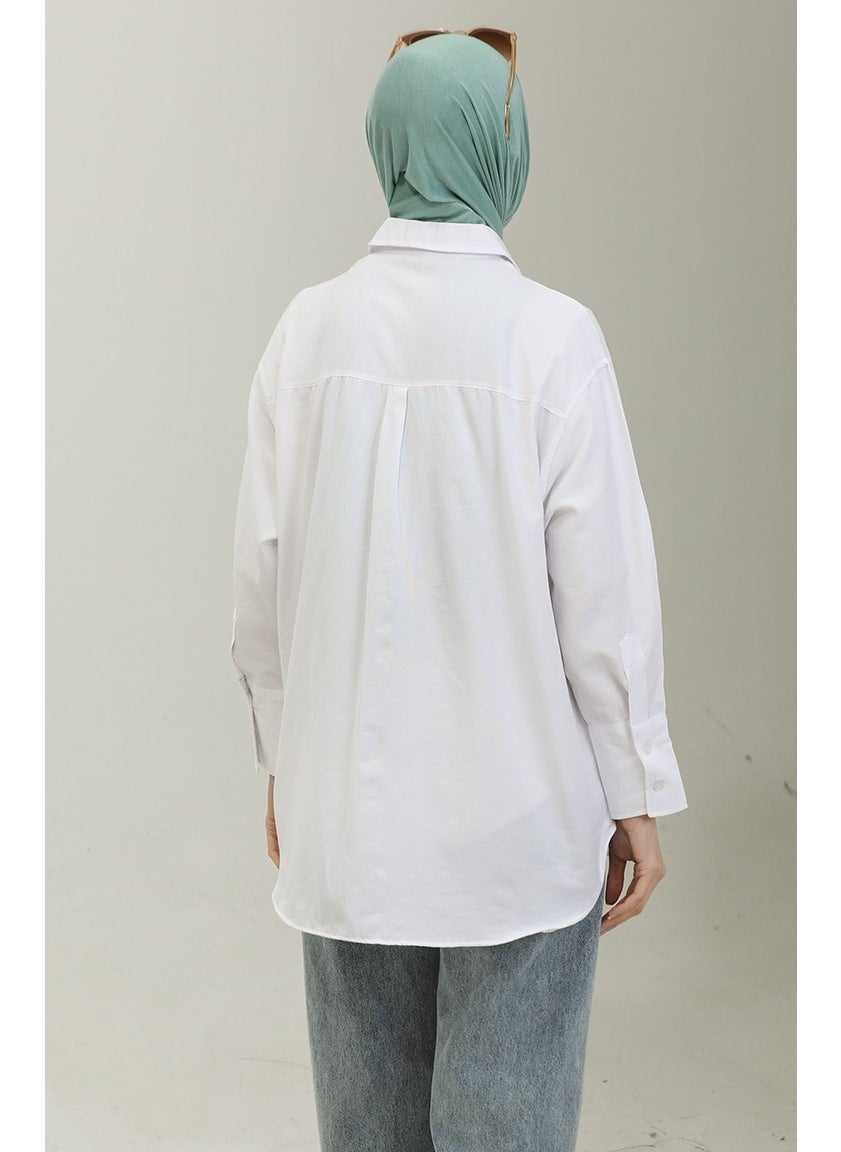 Sefa Merve Pocket Tunic 4805-02 White  - Image 5