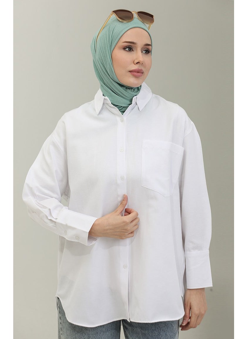 Sefa Merve Pocket Tunic 4805-02 White  - Image 1