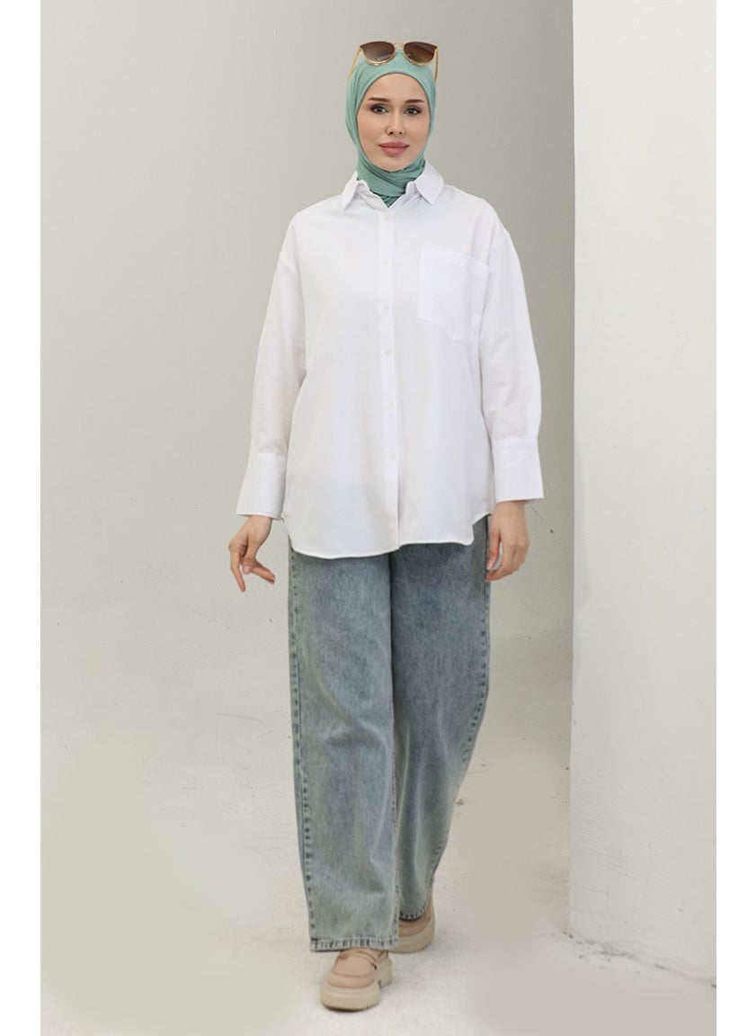 Sefa Merve Pocket Tunic 4805-02 White  - Image 2