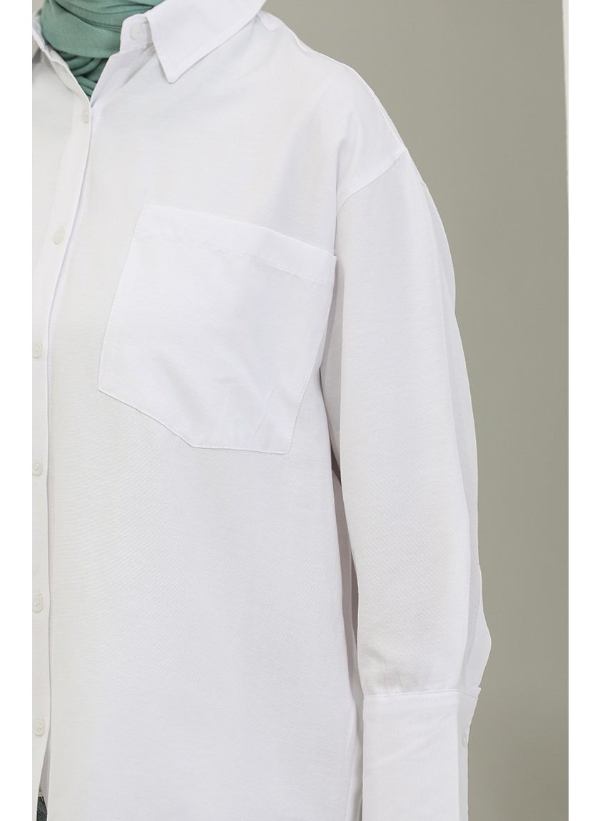 Sefa Merve Pocket Tunic 4805-02 White  - Image 4