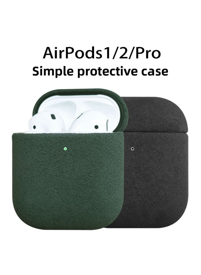 AirPods 4 Protective Cover For Apple Three Generation Pro2 Earphones Suede Hard Shell-Color:All-inclusive Suede (red)-Applicable Models:Airpods Pro2