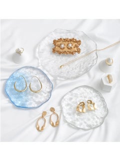 Crystal Jewelry Dish Trays for Rings, Earrings, Necklaces, Elegant Gift for Women, Set of 3