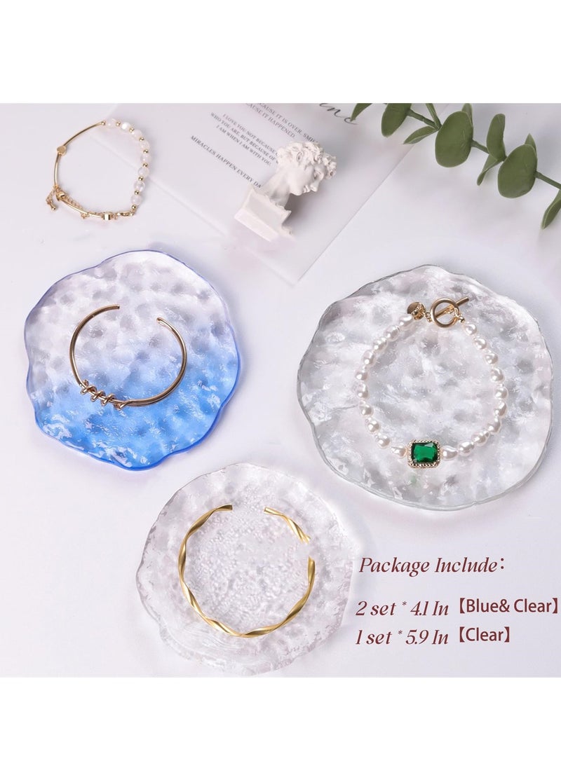 SYOSI - Crystal Jewelry Dish Trays for Rings, Earrings, Necklaces, Elegant Gift for Women, Set of 3 - Image 1